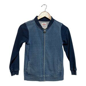 Appaman Sweatshirt Bomber Jacket Size 8 Zip Up Casual Blue Layer ColorBlock